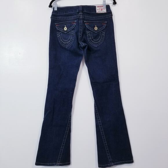 True Religion Jeans Joey Low Rise Bootcut Dark Wash Blue Denim - Picture 3 of 11